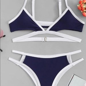 Shein Navy and white bikini